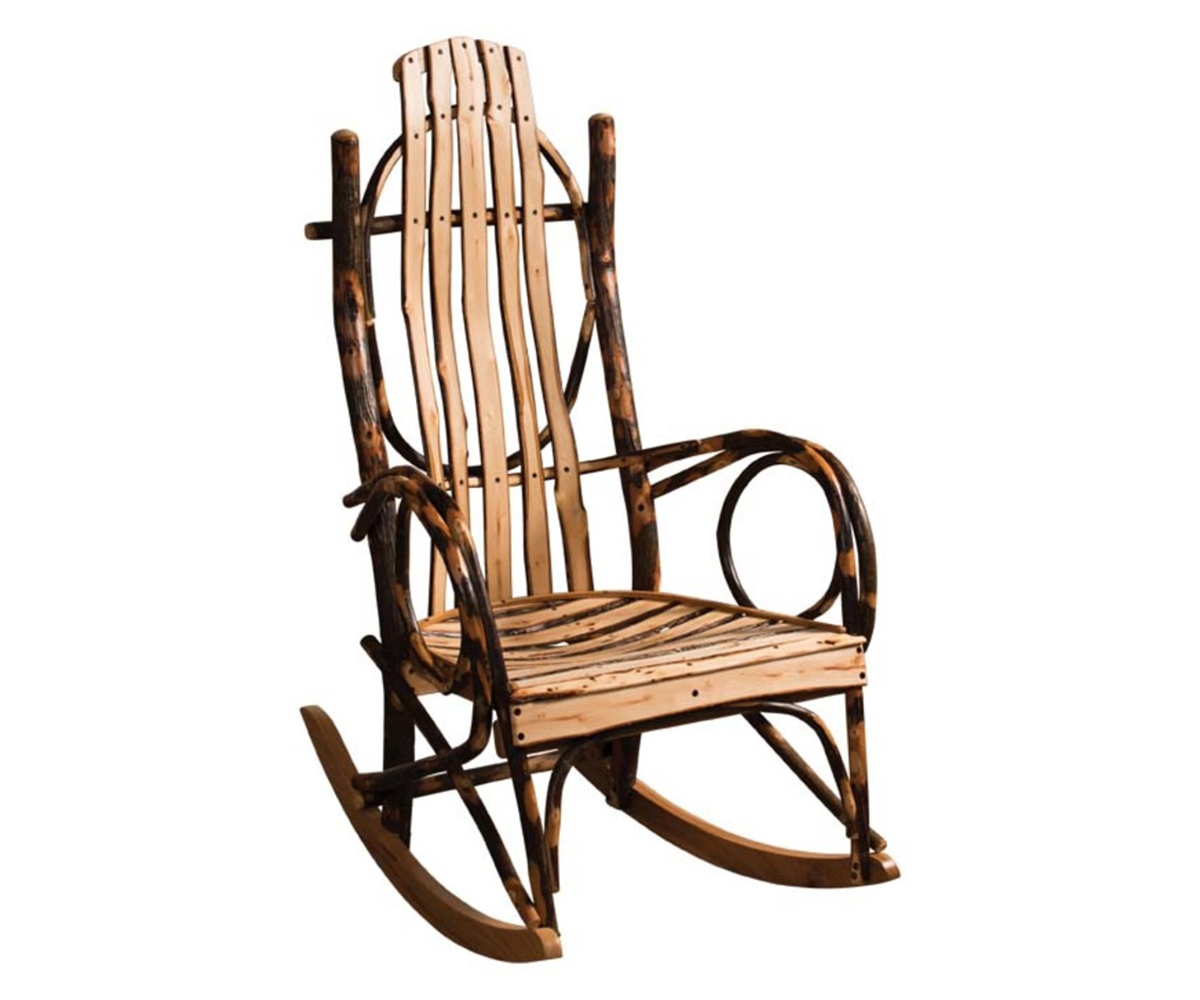 Amish Hickory Bendwood Live Edge Rocking Chair