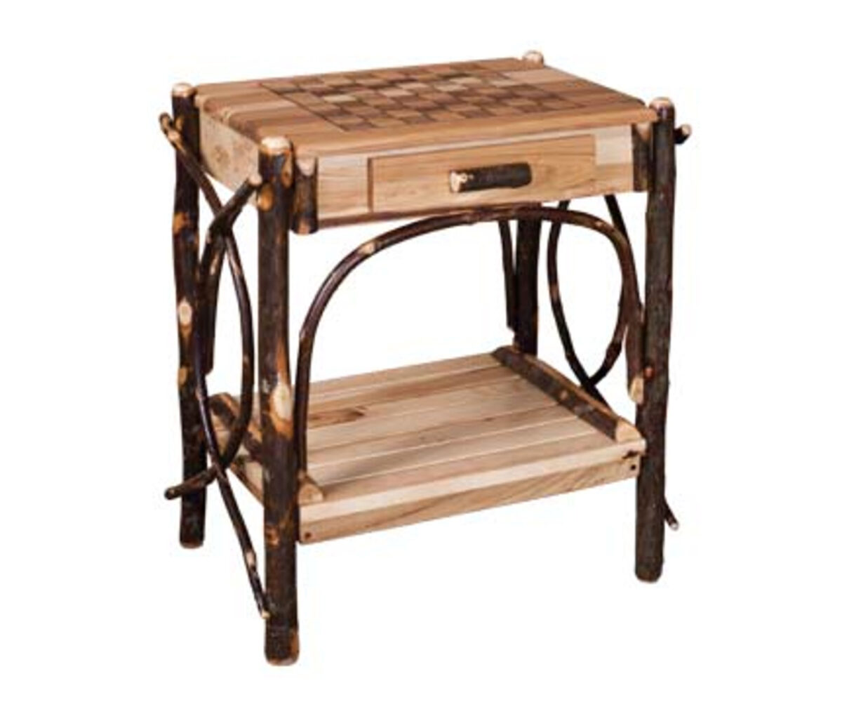 Checkerboard End Table with 1 Dovetailed Drawer