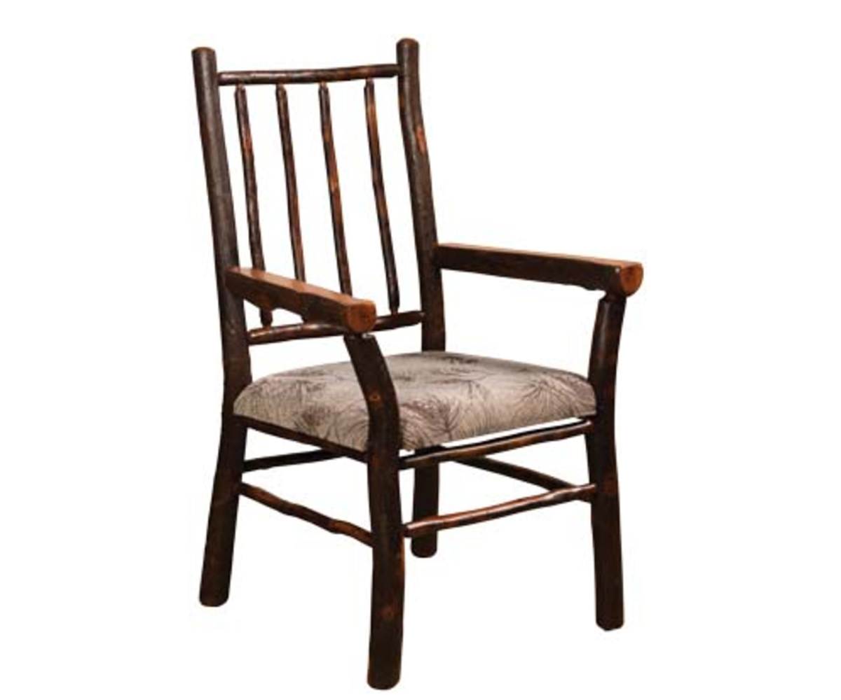 Hickory Stick Chair with Upholstered Seat and Arms