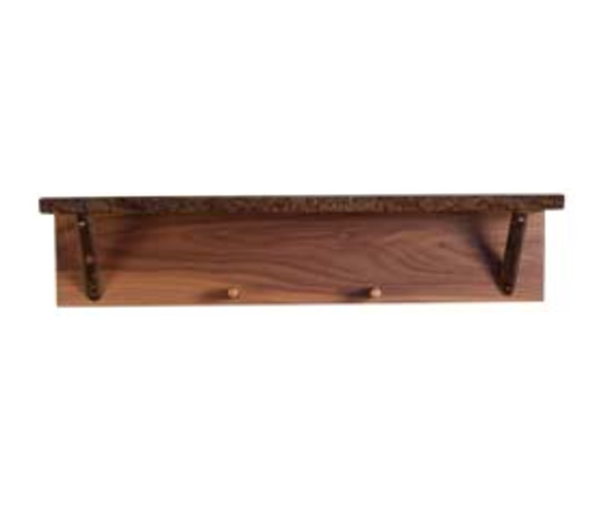 24" Wall Shelf w/2 Hooks