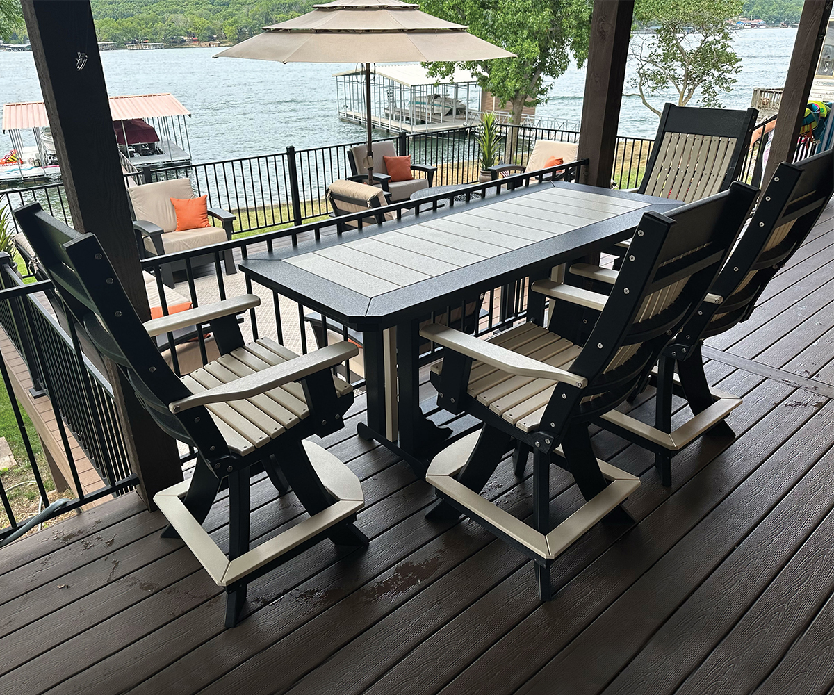 3 x 6 Mission Set with 6 Decade Swivel Chairs - Counter