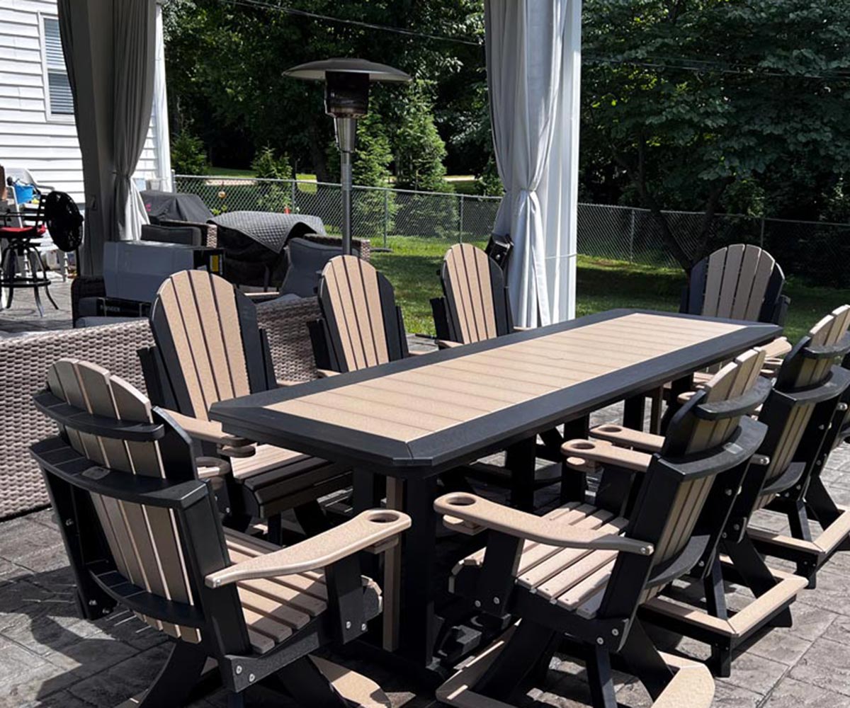 3 x 9 Mission Set with 8 Adirondack Swivel Chairs - Counter