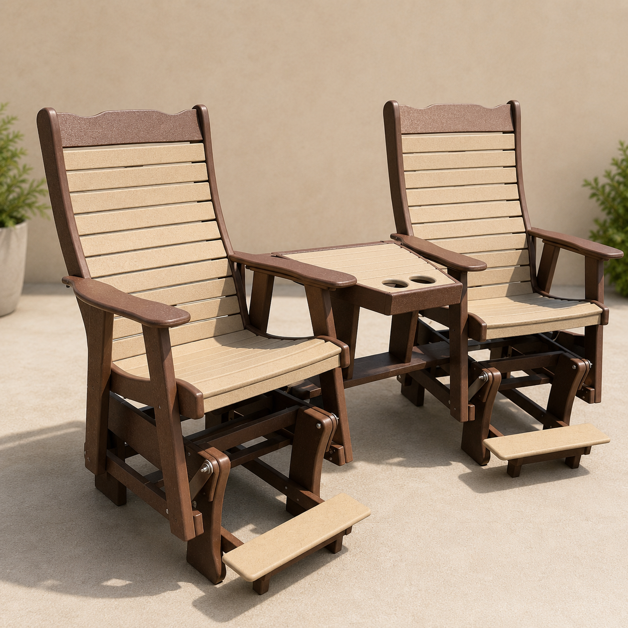 Lakeside Counter Height Sette Double Glider