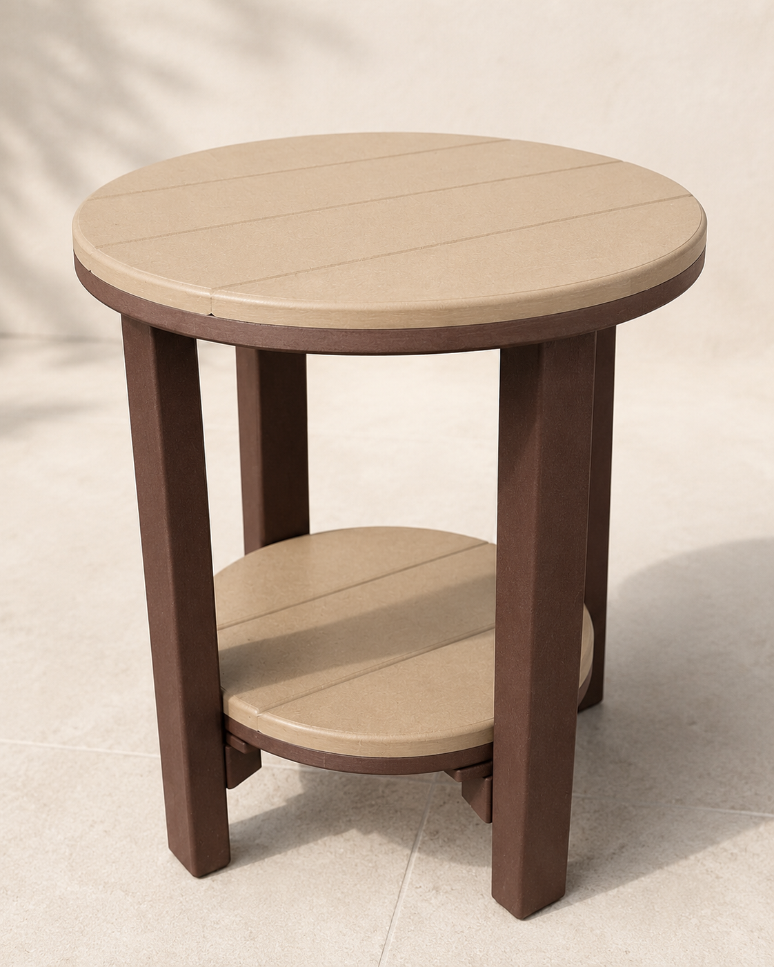 Round Poly Counter Height End Table