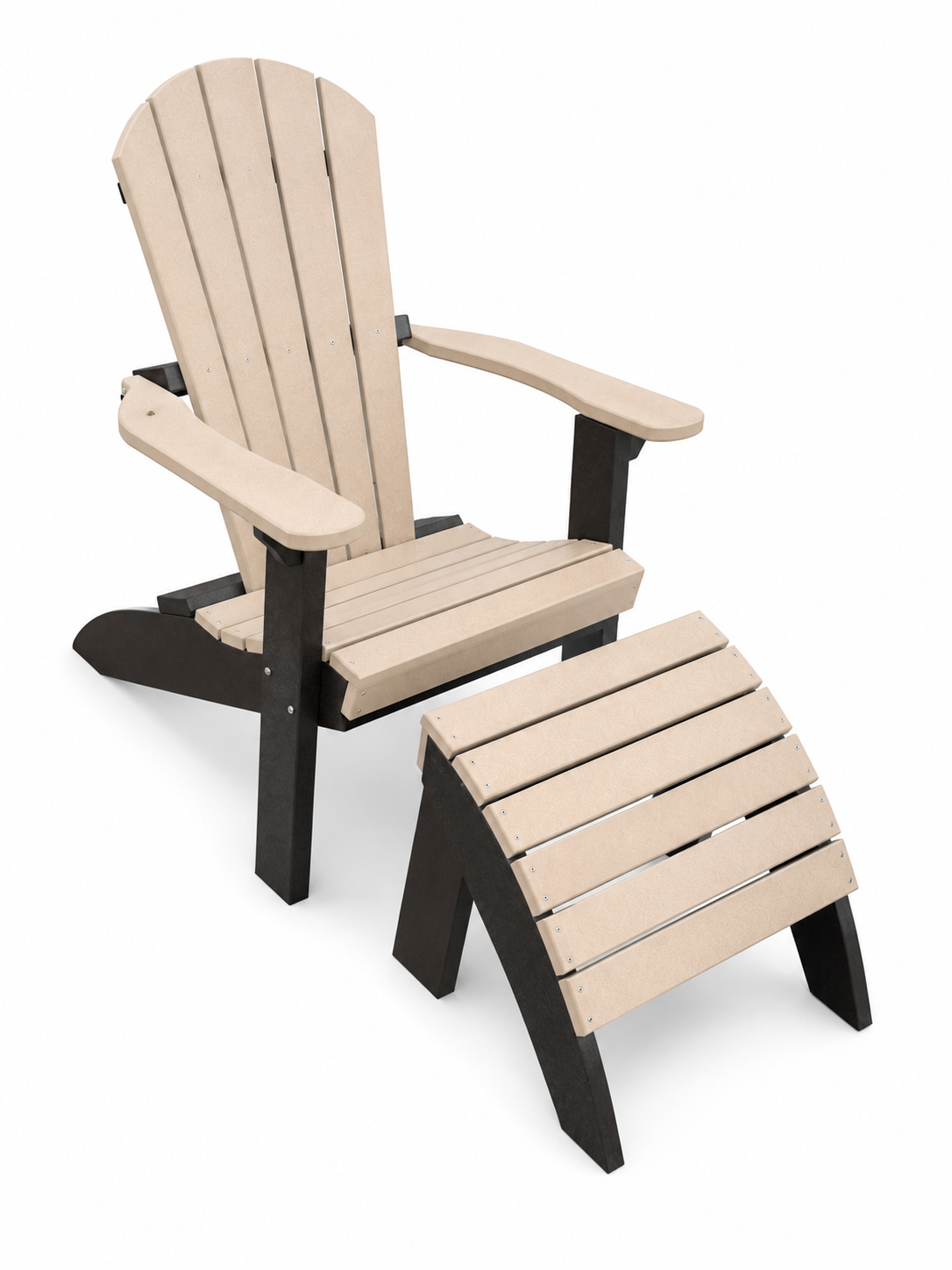 Adirondack Stationary Chair with Ottoman 