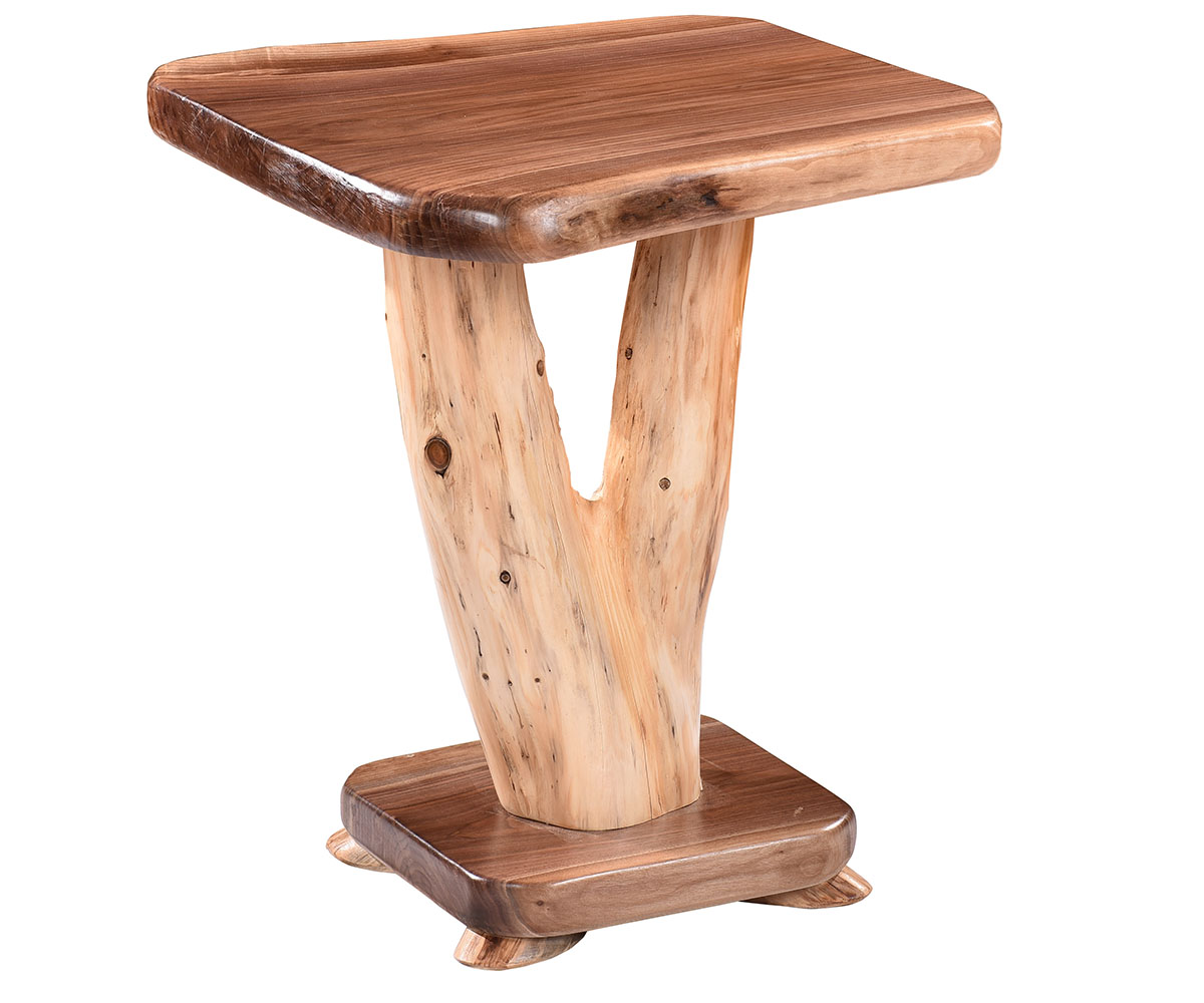 Walnut Y-Base End Table