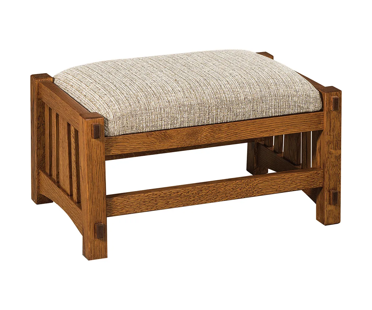 Bow Arm Slat Ottoman