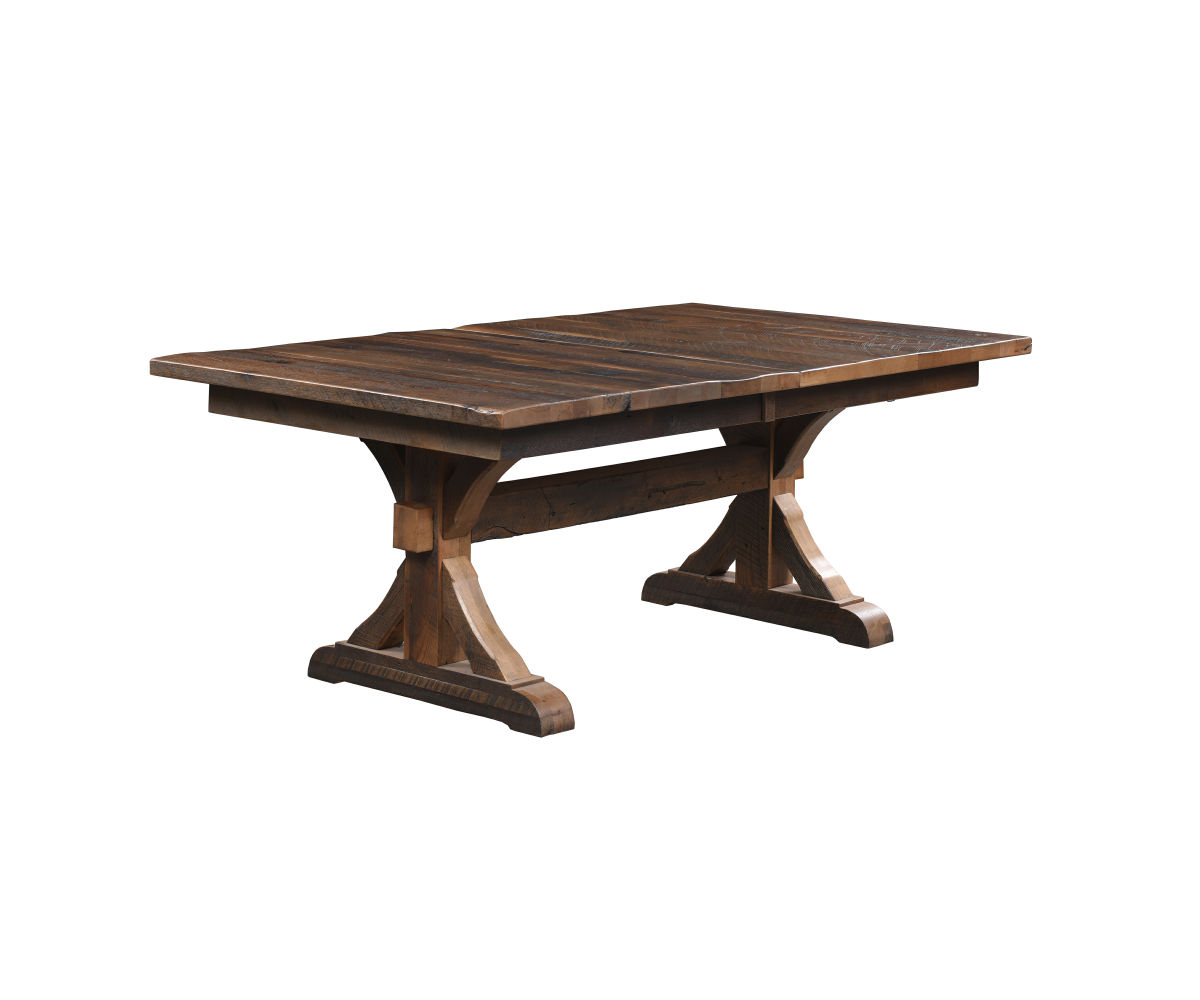 Bristol 42" x 72" 2 L-12", 2 L with Skirt (stores 2 L) Solid Wood Dining Table