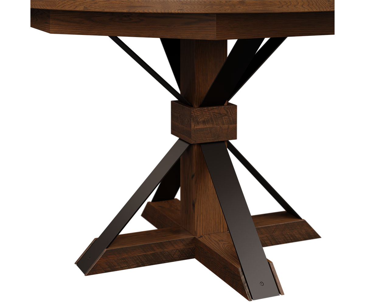 Bordon 48" x 48" 1 L-12", 1 L with Skirt (stores 0 L) Solid Wood Dining Table