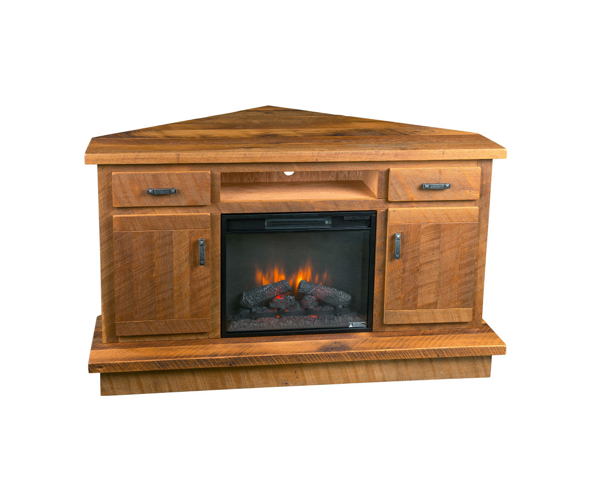Corner Media Center with Fireplace - 36"H x 42"D x 60"W