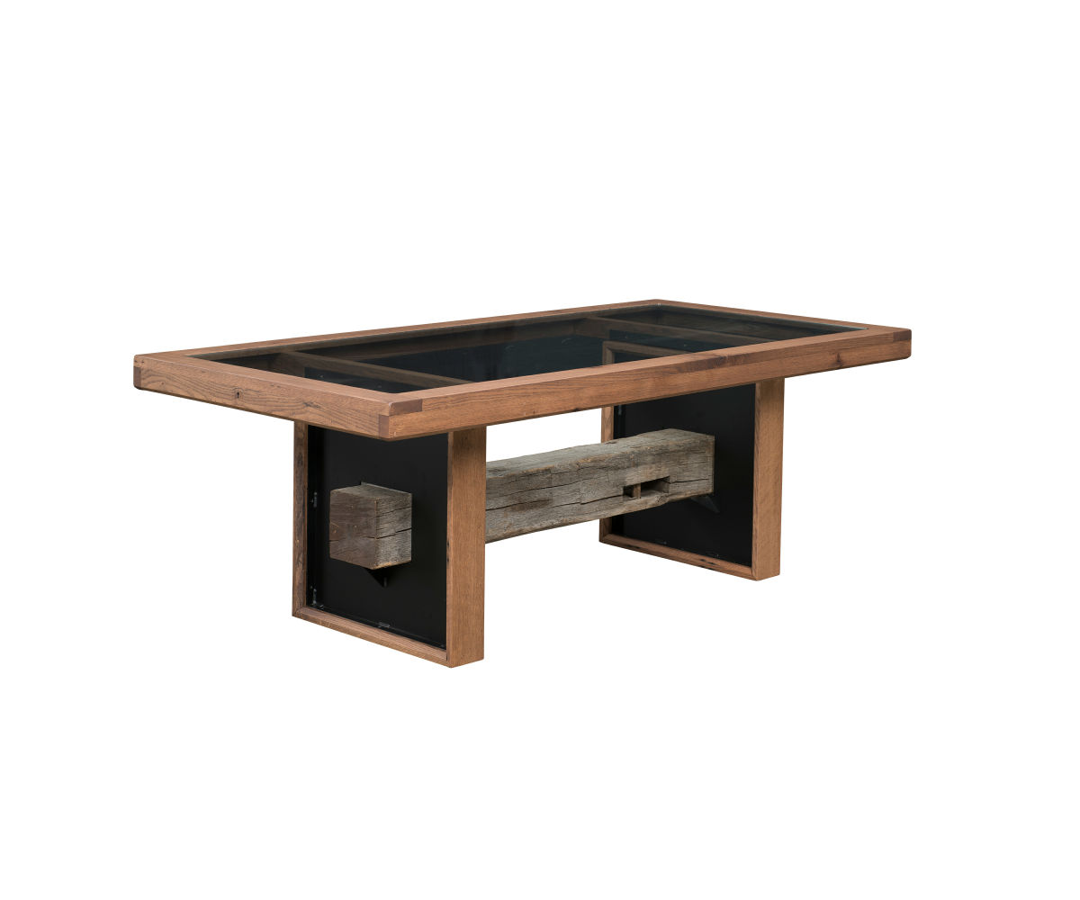 1869 42" x 84" x 30" Glass-Top Dining Table
