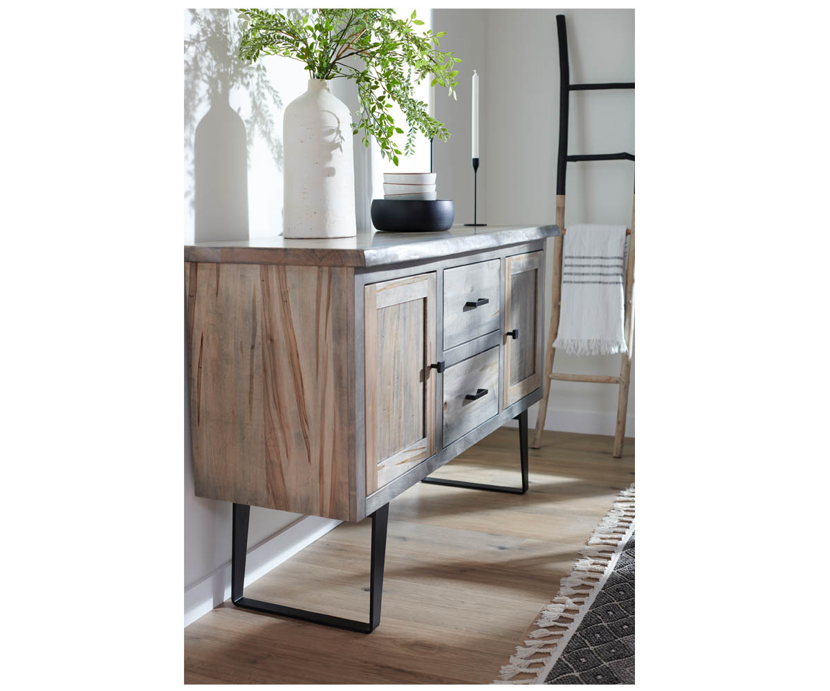 Ashford Server with Live Edge Top - 36"H x 19"D x 60"W