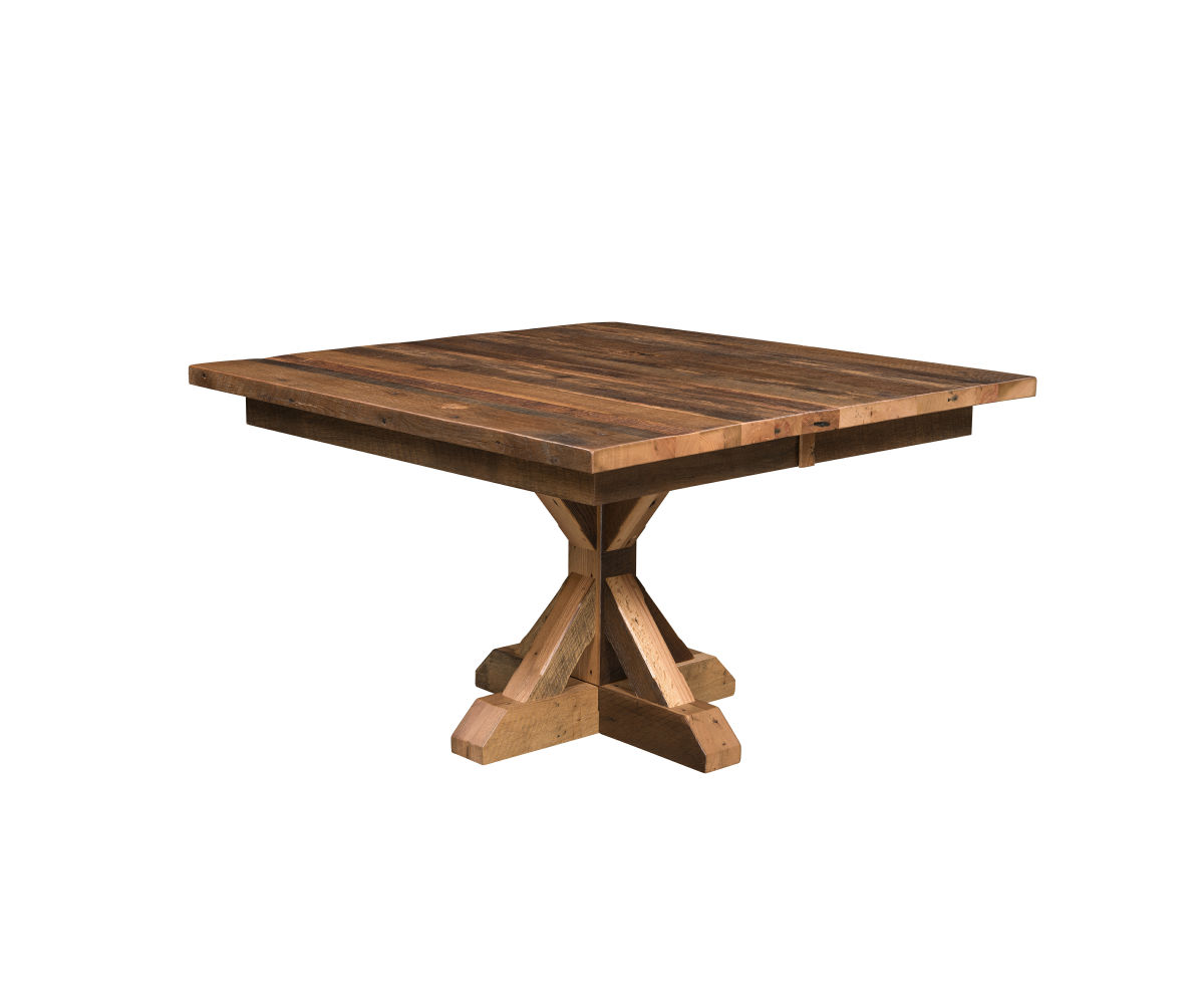 Norwich 48" x 48" 2 L-12", 2 L with Skirt (stores 2 L) Solid Wood Dining Table