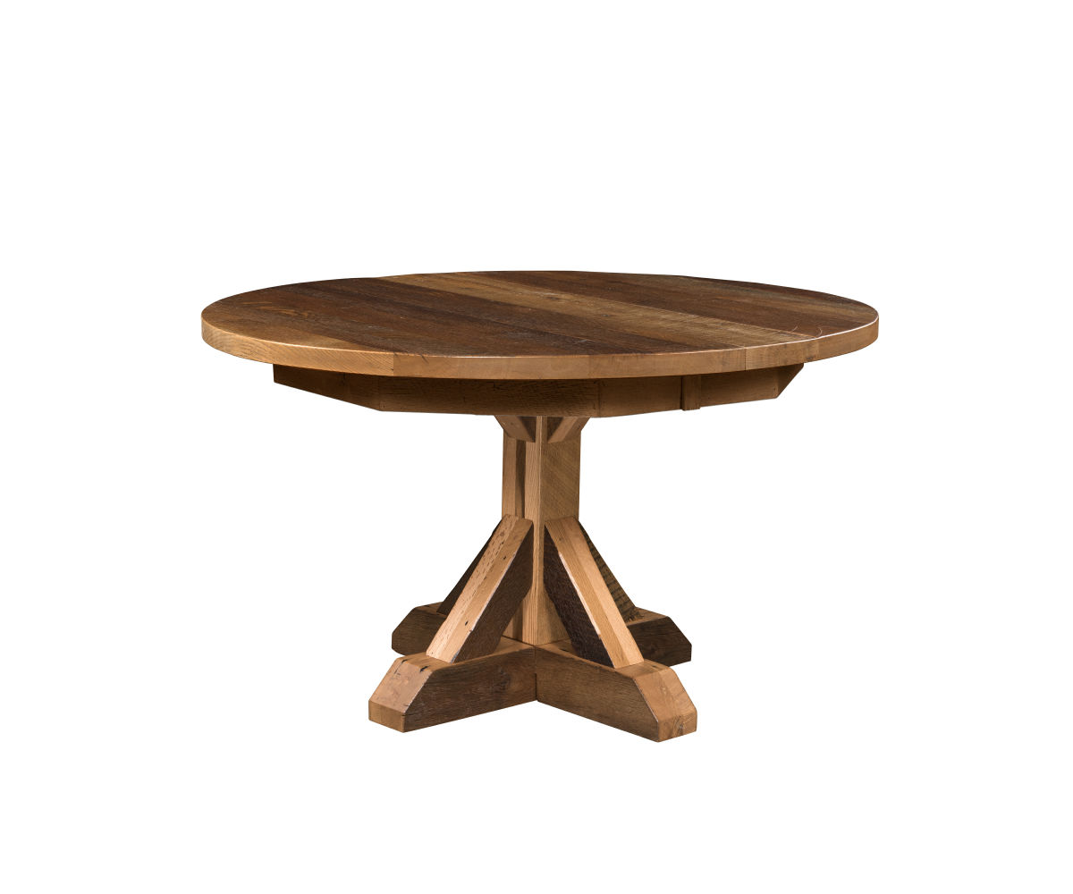 Norwich 48" x 48" Round 1 L-12", 1 L with Skirt (stores 0 L) Solid Wood Dining Table