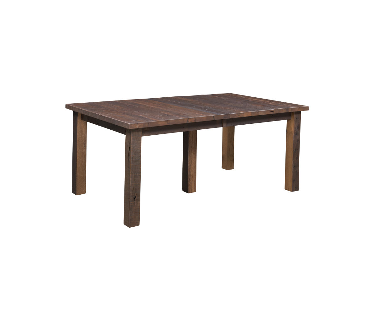 Oxford 42" x 72" 2 L-12", 2 L with Skirt (stores 2 L) Solid Wood Dining Table