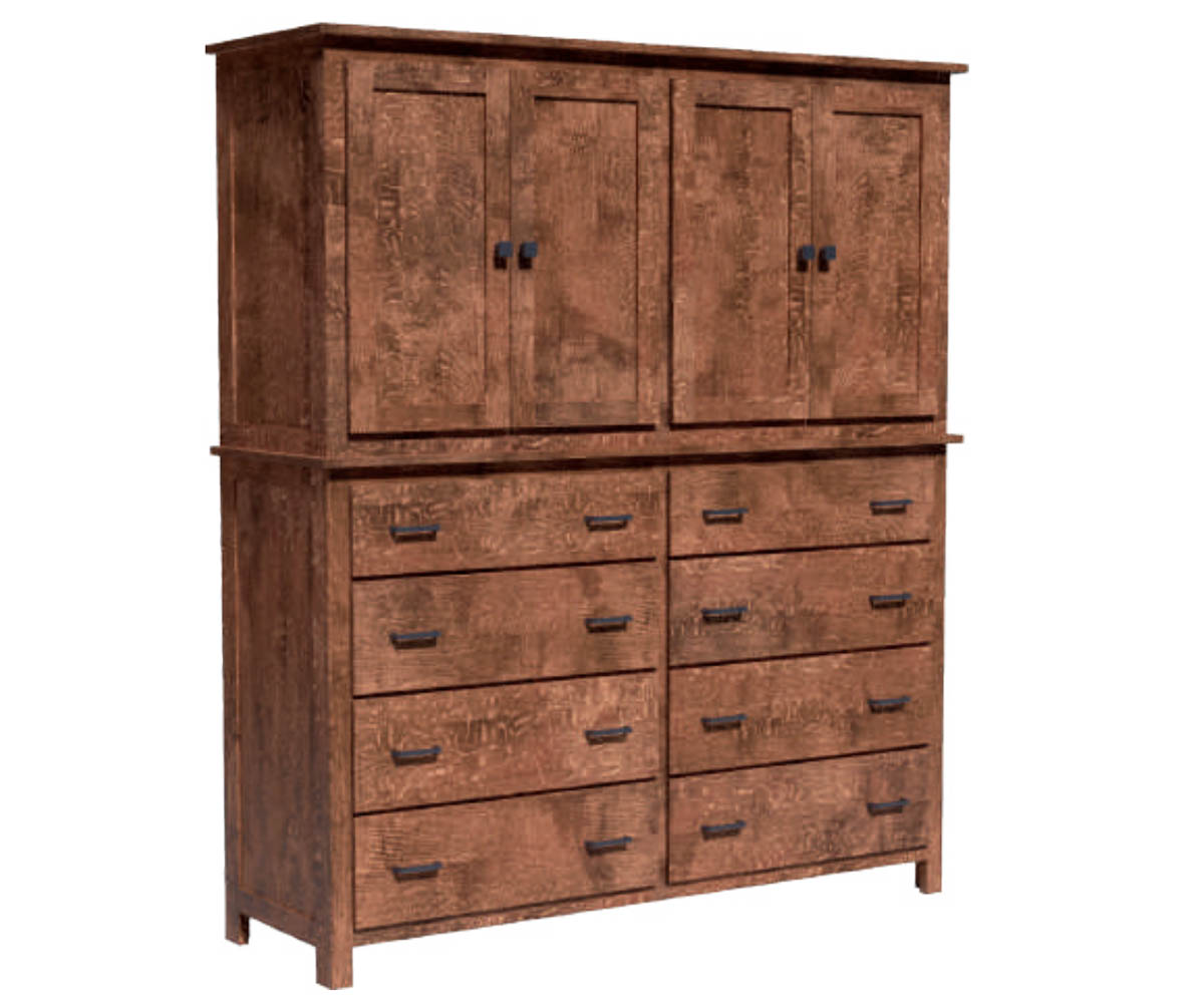 Farm Size Mission 8-Drawer and 4-Door, Mule Chest — 68W x 22D x 80H