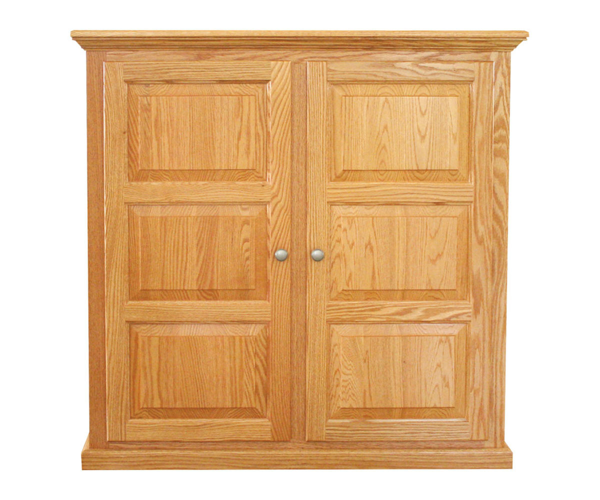 Solid Wood 3 panel double door Jelly Cupboard with 2 adj. shelves — 44W x 14¾D x 44H