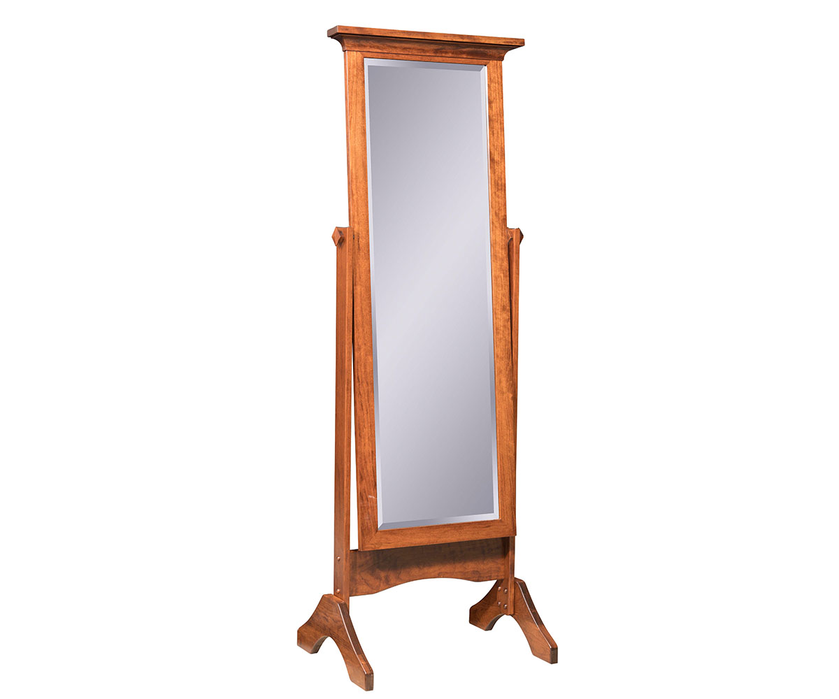 Solid Wood Standing Cheval Mirror — Configuration 2
