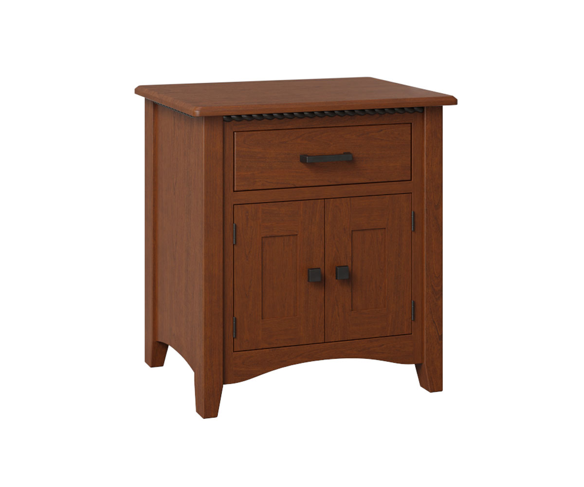 Deluxe Shaker 1-Drawer / 2-Door Nightstand — 24W x 19D x 26½H
