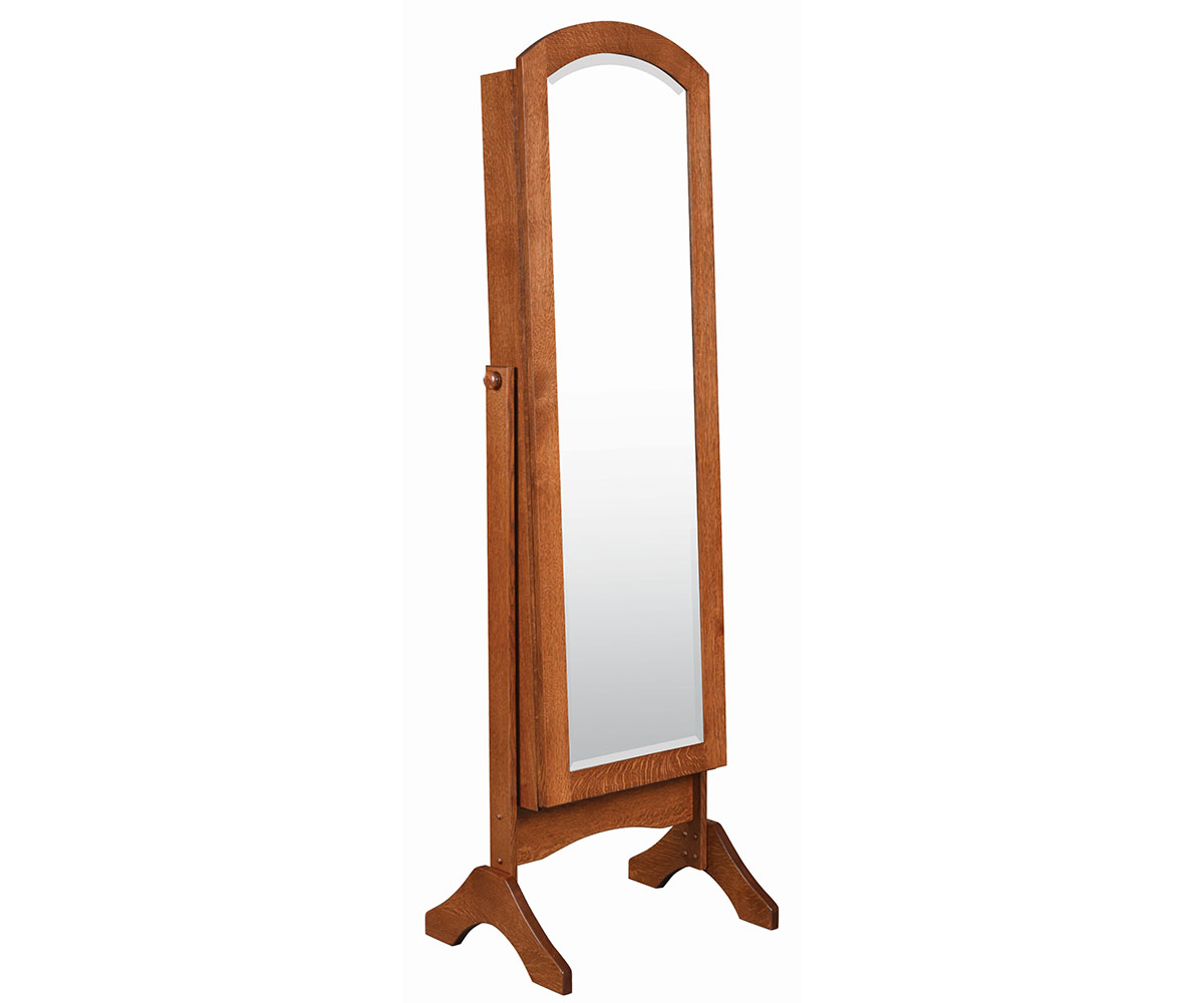 Solid Wood Archtop-Standing Jewelry Mirror