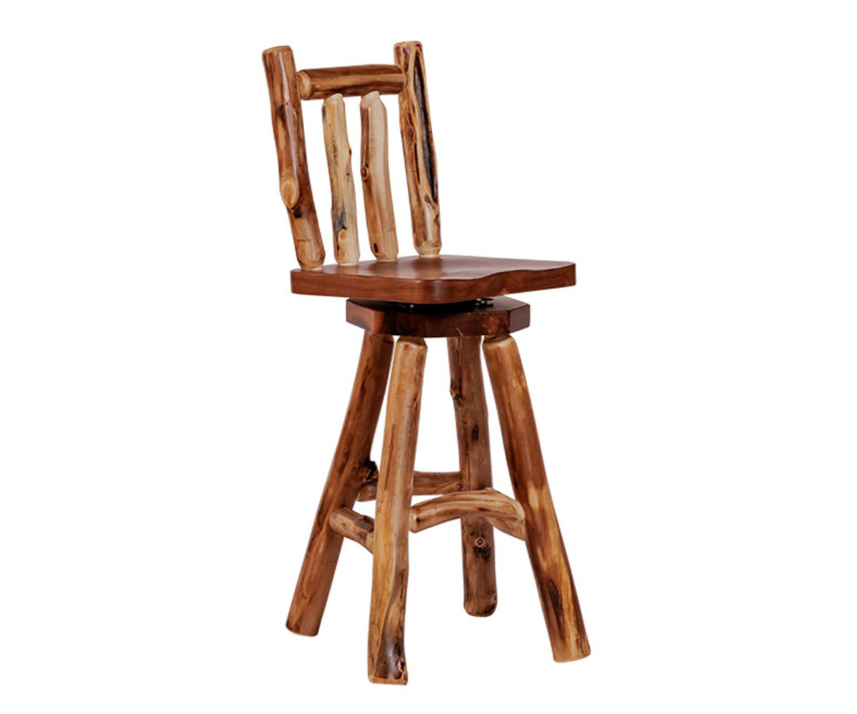 Rustic Swivel Bar Stool 30" Swivel Bar Stool with Back