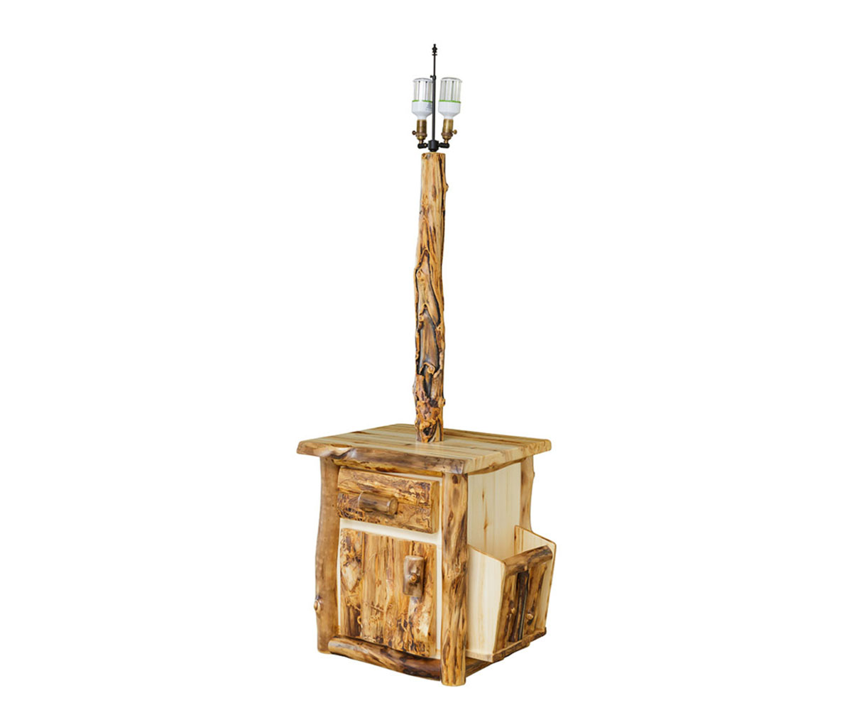 Pole Light w Drawer & Magazine Rack