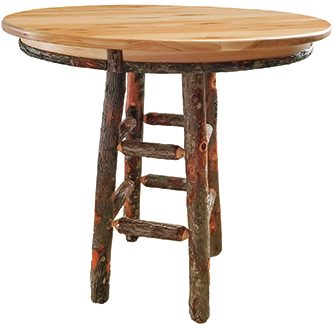 Hickory 42” Round-Pub-Table Tube-Base or 4-legs