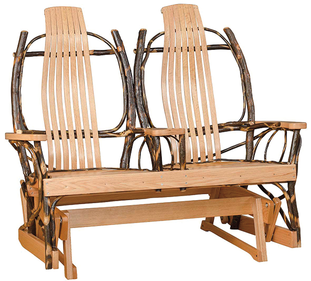 Double Hickory Glider with Center Arm