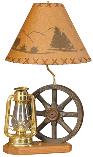 Wagon Wheel Lantern Lamp