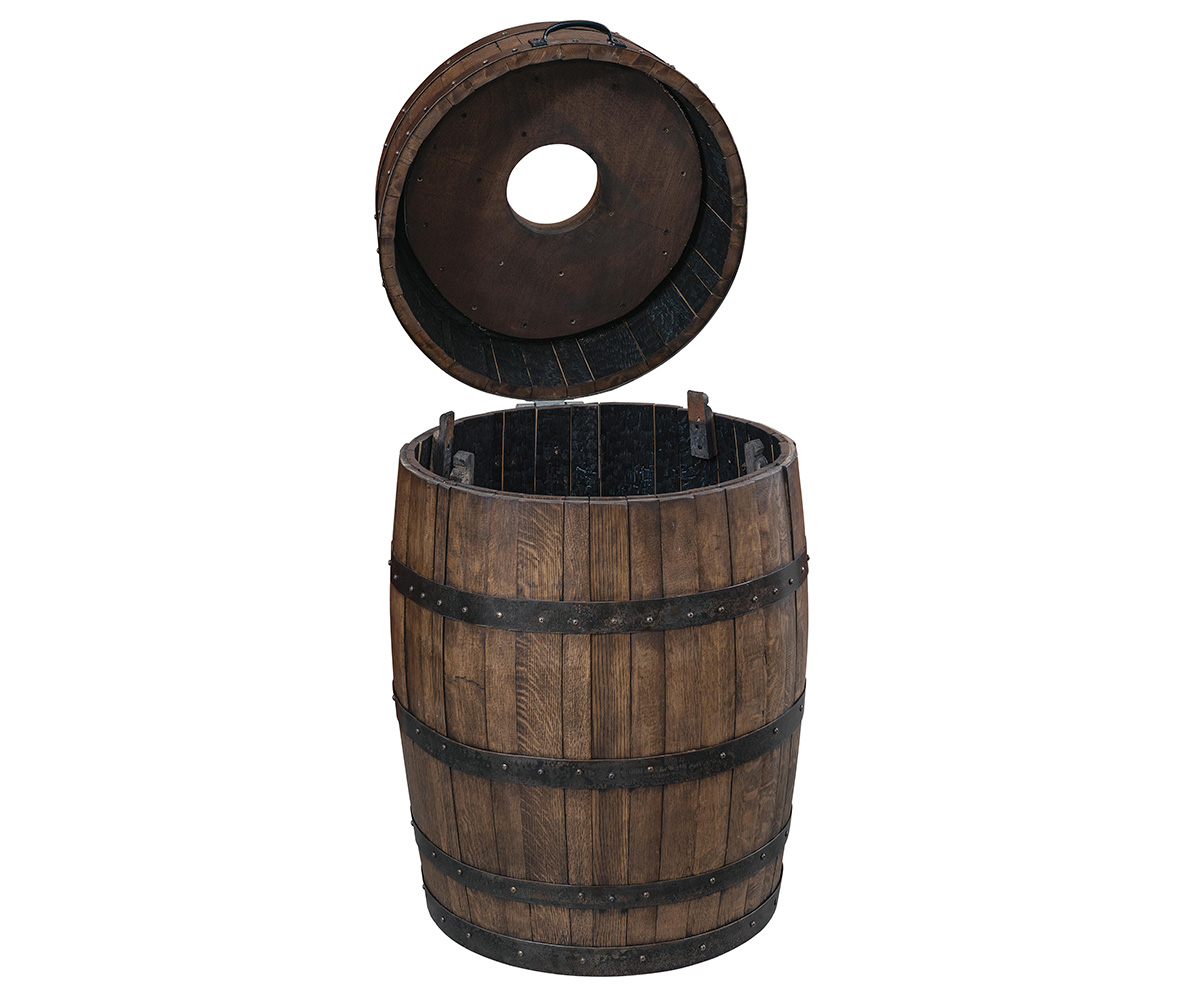 Large Barrel Trash Can