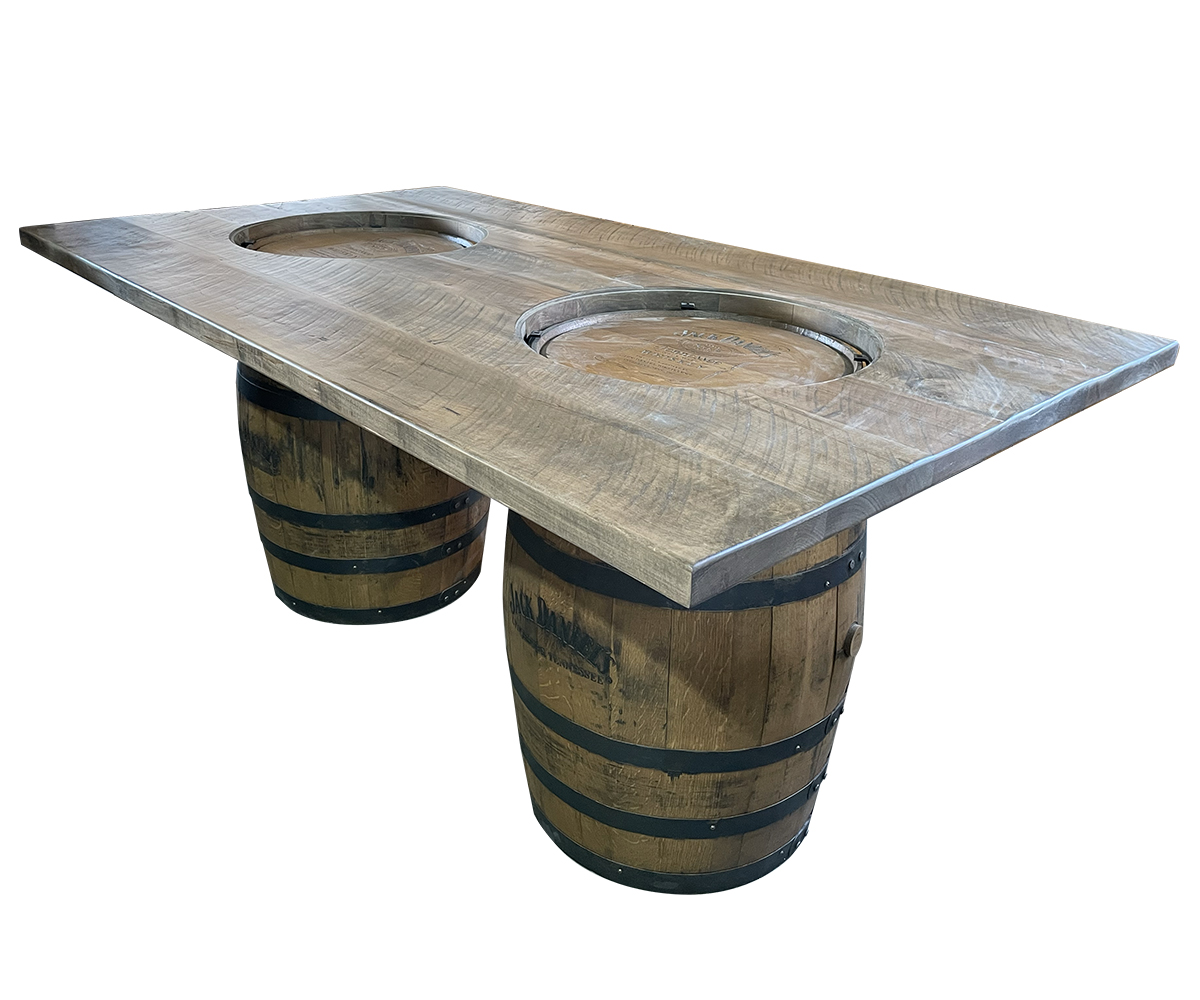 2-Barrel Table Jack Daniels Barrels