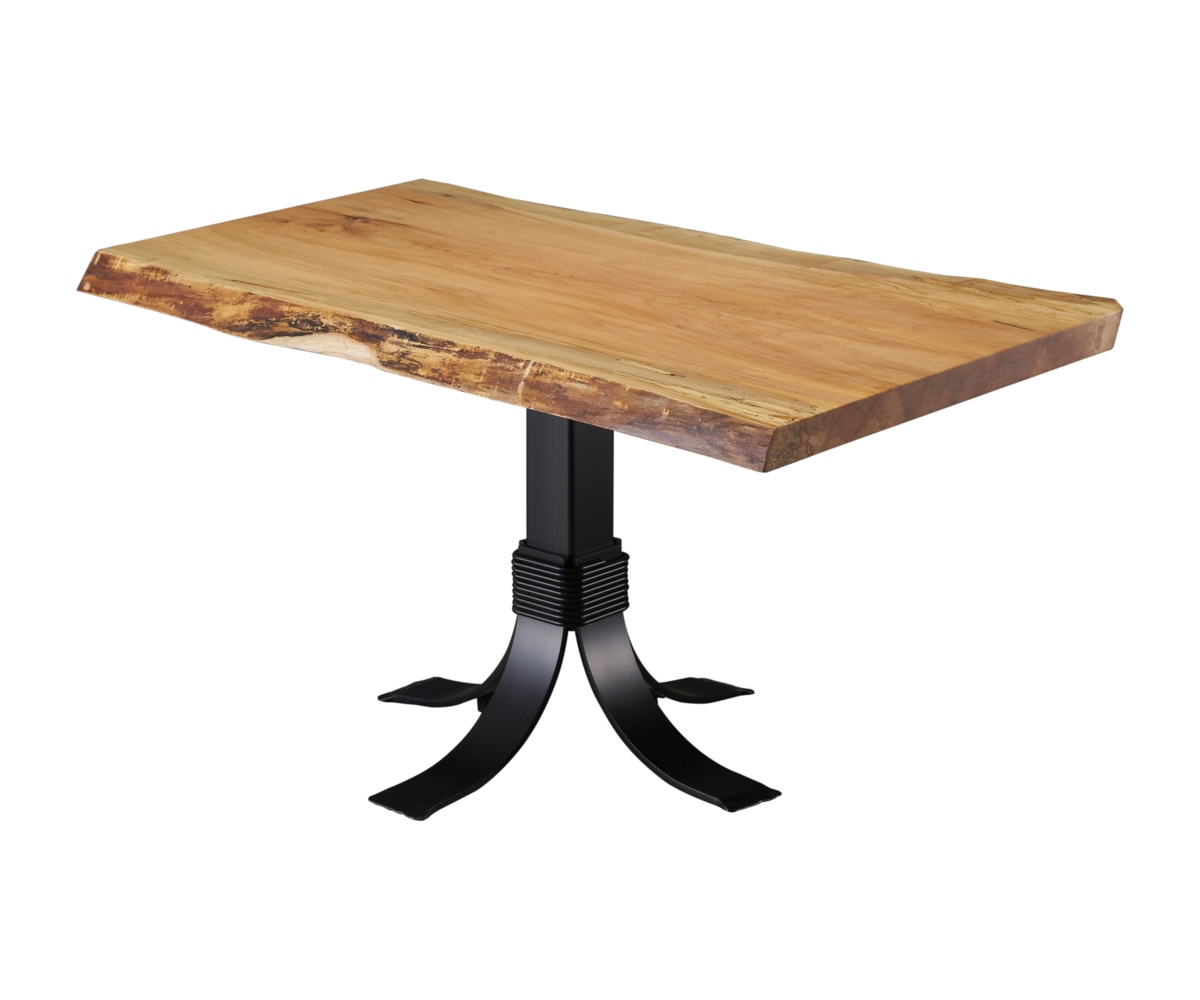 Spalted Maple Slab Table with Galaxy Pedestal — 38" x 60"