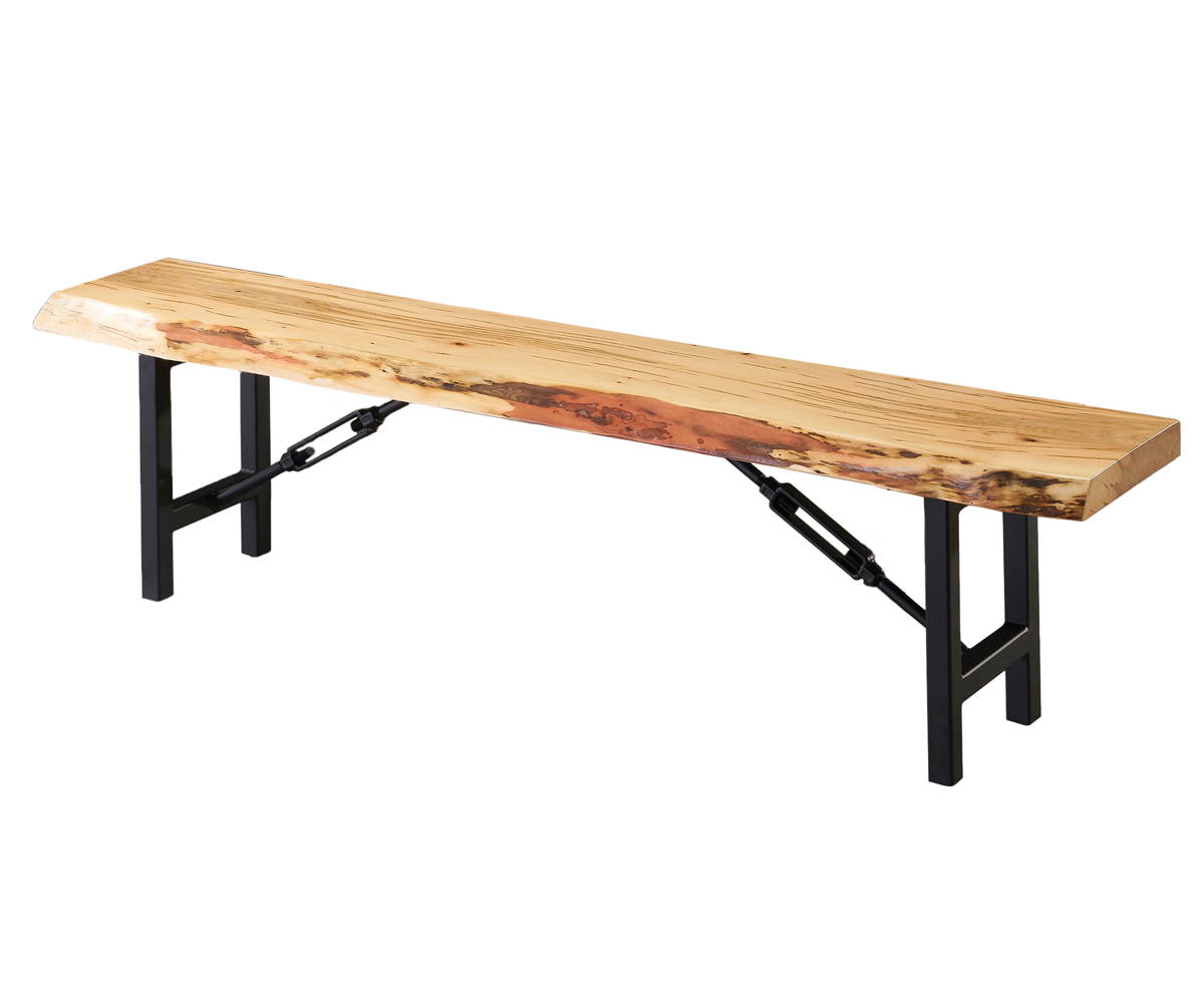 Solid Wood Glue-Up Bench with Teton Legs — 13" x 72"