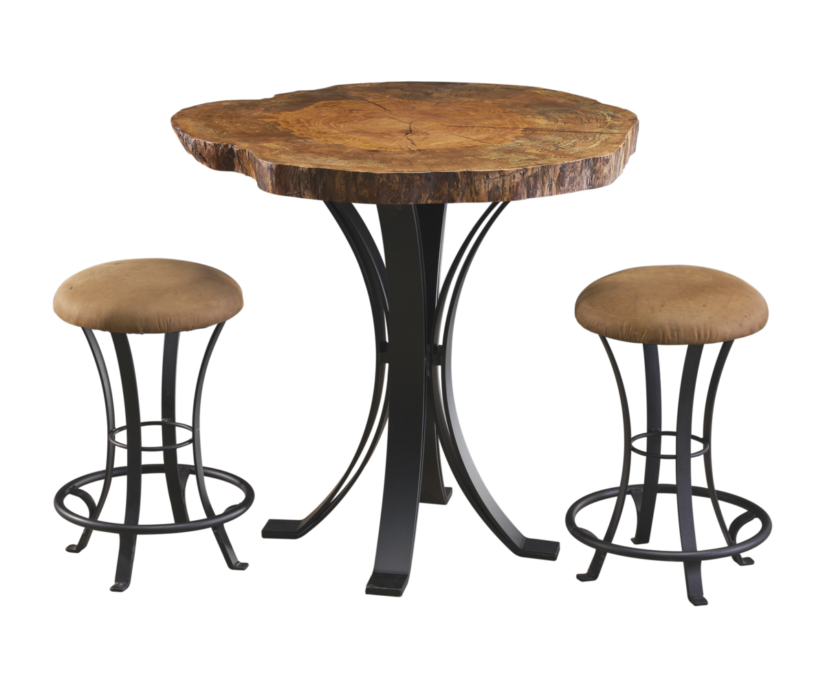 Spalted Sycamore Bar Table with Eclipse Pedestal — 40" x 42"