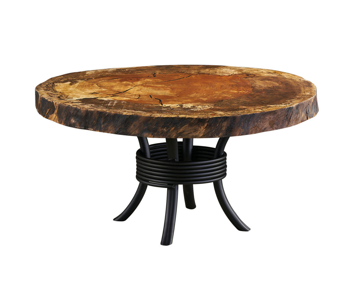 Spalted Sycamore Coffee Table with Round-A-Bout Base — 36" x 36"