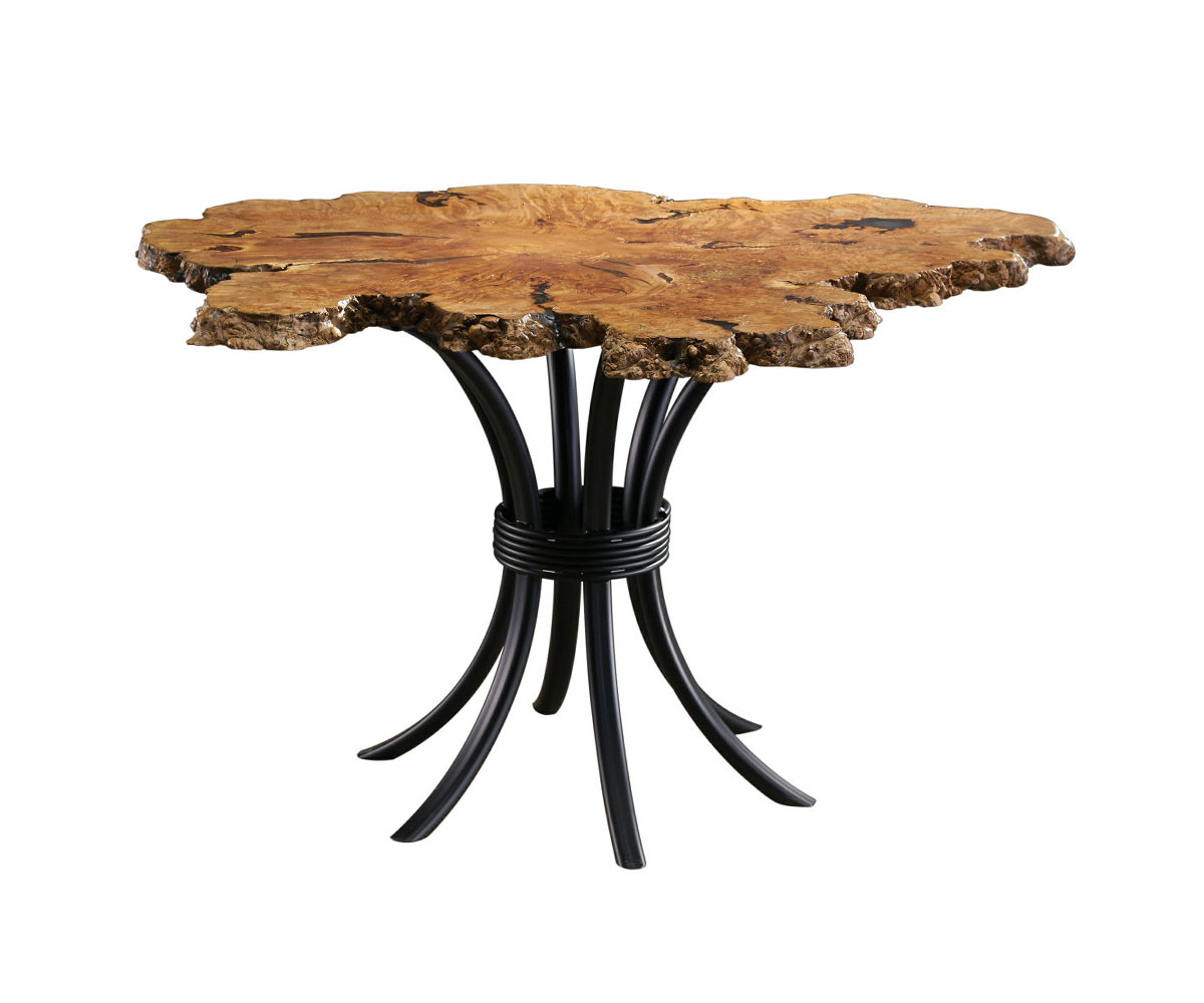 Big Leaf Maple 36" Bar Table with a Round-A-Bout Base — 44" x 54"