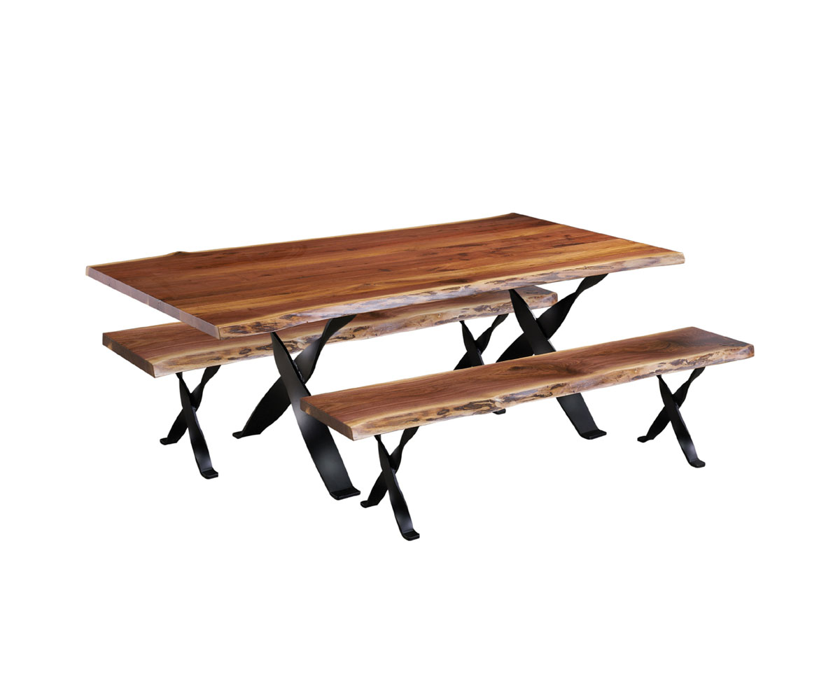 Solid Wood Glue-Up Bench with Railroad Legs — 13" x 84"