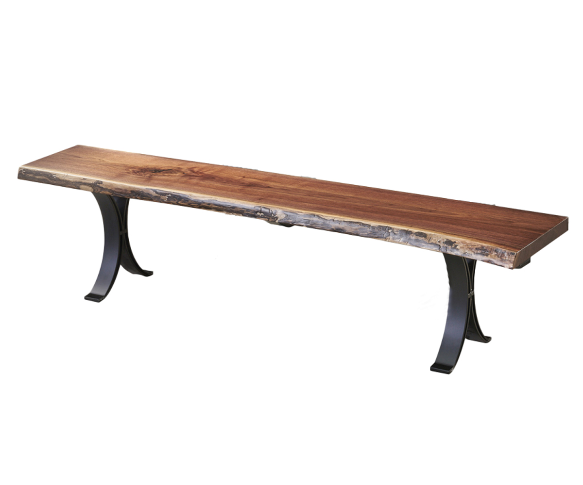 Solid Wood Glue-Up Bench with Eclipse Legs — 13" x 72"