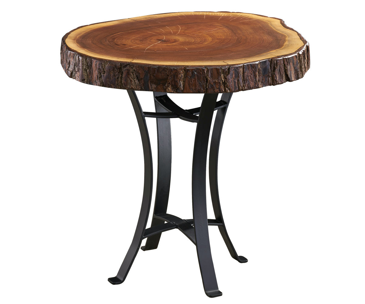Round End Table with Golden Gate Pedestal — 23" x 26"