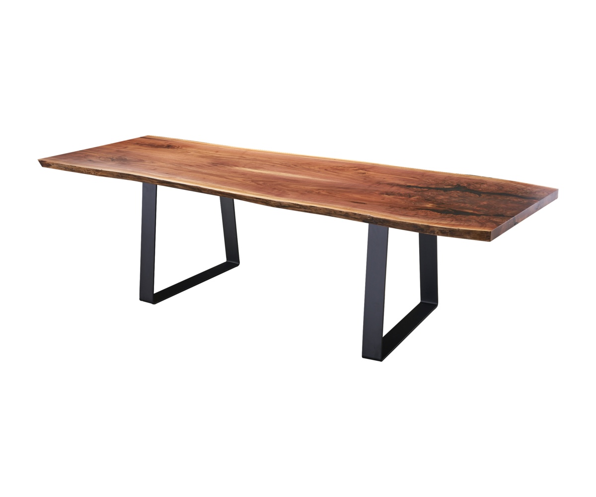 Walnut Bookmatch Dining Table with Metro Base — 38" x 108"