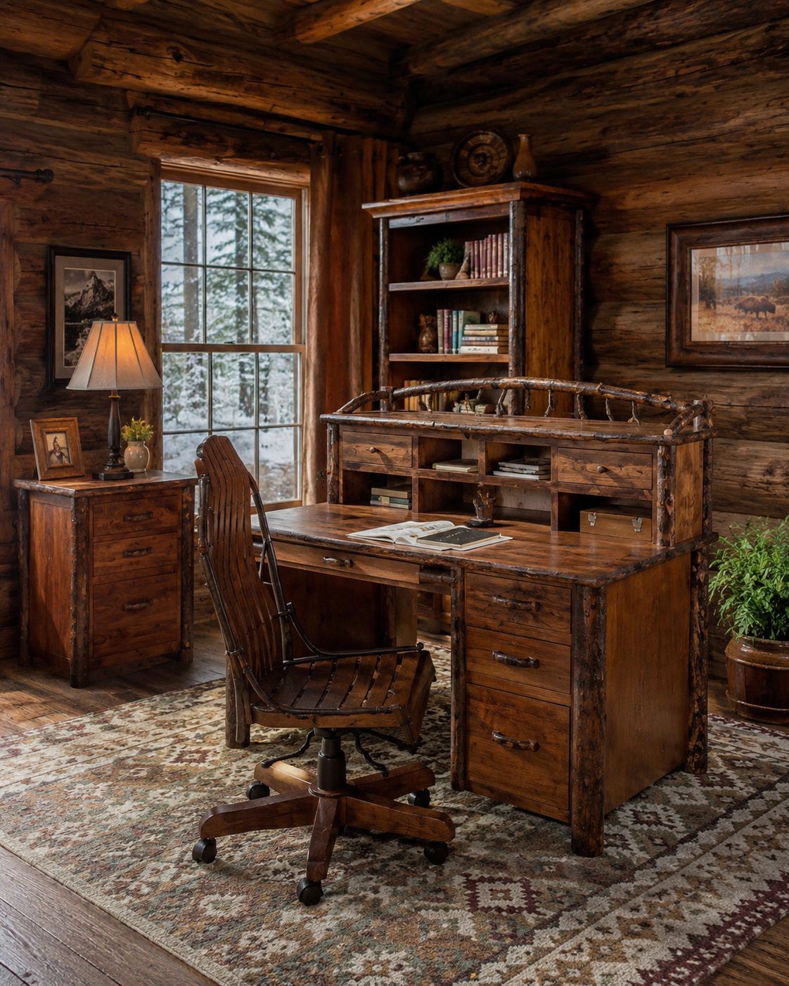 Hickory Rustic Office